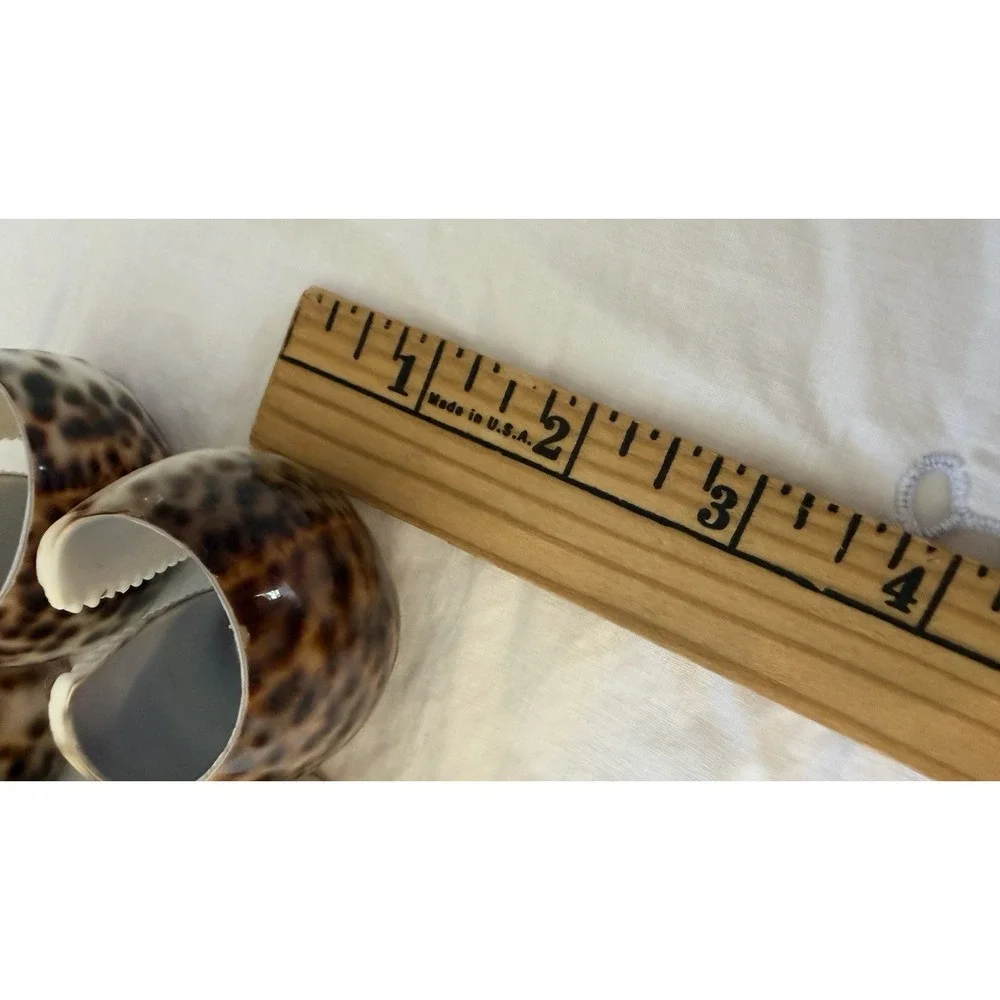 Vintage Tiger Cowrie Shell Napkin Rings Set Of 6 Coastal Beach Table Decor